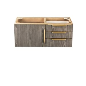 James Martin 389-V36-AGR-G Mercer Island 36 Inch Single Vanity in Ash Gray, Radiant Gold