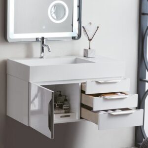 James Martin 389-V36-GW-A Mercer Island 36 Inch Single Vanity in Glossy White