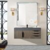 James Martin 389-V48-AGR-MB-DGG Mercer Island 48 Inch Single Vanity Cabinet with Dusk Grey Glossy Composite Top - Ash Gray