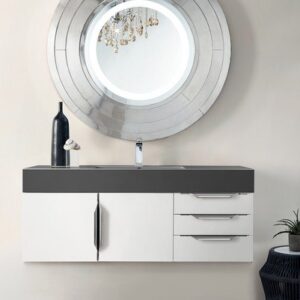 James Martin 389-V48-GW-A Mercer Island 48 Inch Single Vanity in Glossy White