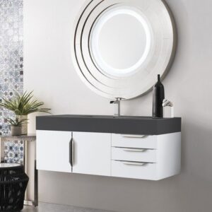 James Martin 389-V48-GW-A Mercer Island 48 Inch Single Vanity in Glossy White