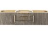 James Martin 389-V59D-AGR-G Mercer Island 59 Inch Double Vanity in Ash Gray, Radiant Gold