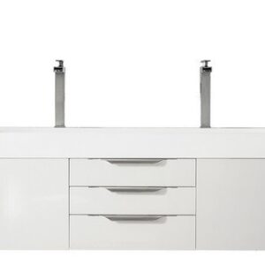 James Martin 389-V72D-GW-A Mercer Island 72 Inch Double Vanity in Glossy White