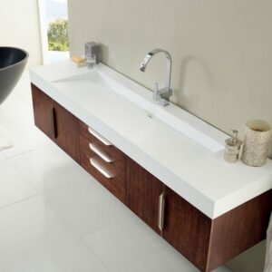 James Martin 389-V72S-CFO-A-DGG Mercer Island 72 Inch Single Vanity in Coffee Oak with Glossy Dark Gray Solid Surface Top