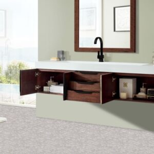 James Martin 389-V72S-CFO-MB-GW Mercer Island 72 1/2 Inch Single Vanity Cabinet with Glossy White Composite Top - Coffee Oak