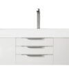 James Martin 389-V72S-GW-A-GW Mercer Island 72 Inch Single Vanity in Glossy White with Glossy White Solid Surface Top