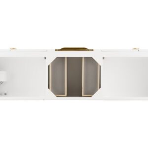 James Martin 389-V72S-GW-G Mercer Island 72 Inch Single Vanity in Glossy White, Radiant Gold