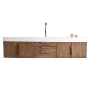 James Martin 389-V72S-LTO-A Mercer Island 72 Inch Single Vanity in Latte Oak