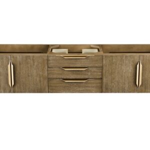 James Martin 389-V72S-LTO-G Mercer Island 72 Inch Single Vanity in Latte Oak, Radiant Gold