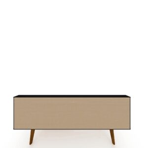 Manhattan Comfort Tribeca 53.94 Mid-Century Modern TV Stand with Solid Wood Legs in Black