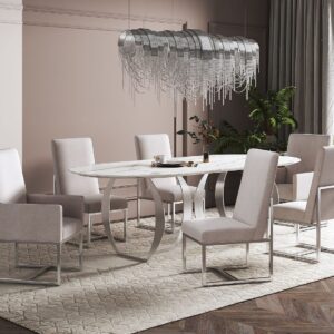 Manhattan Comfort Element Champagne Dining Chairs (Set of 6)