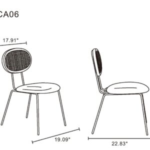 Manhattan Comfort 5-Piece Hathaway Modern 47.24 Solid Wood Round Dining Set in Black with 4 Jardin Cane Dining Chairs