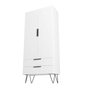 Manhattan Comfort Beekman 67.32 Tall Cabinet with 6 Shelves in White