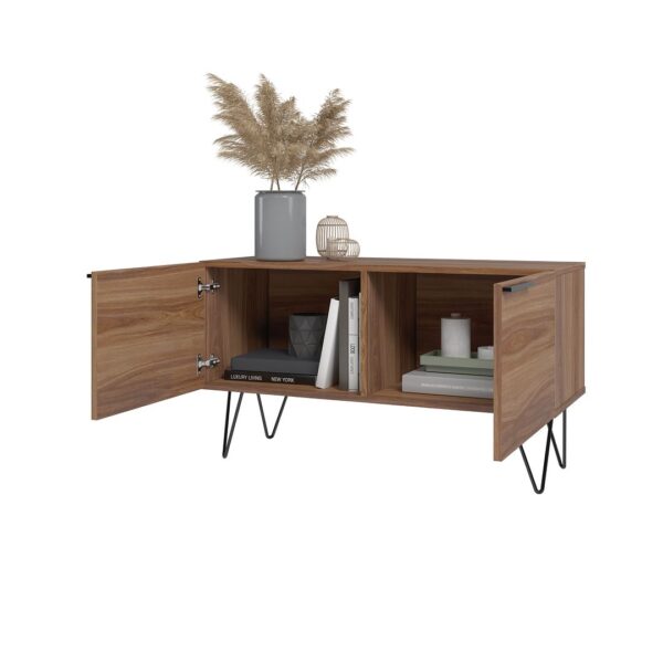 Manhattan Comfort Beekman 35.43 Accent Cabinet with 2 Shelves in Brown