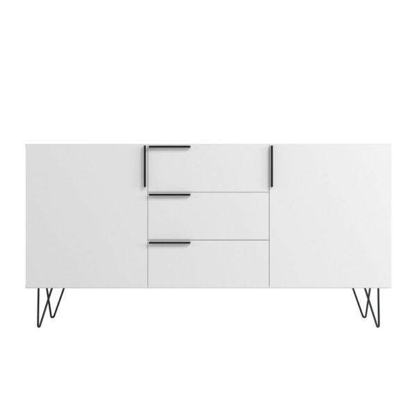 Manhattan Comfort Beekman 62.99 Sideboard with 4 Shelves in White