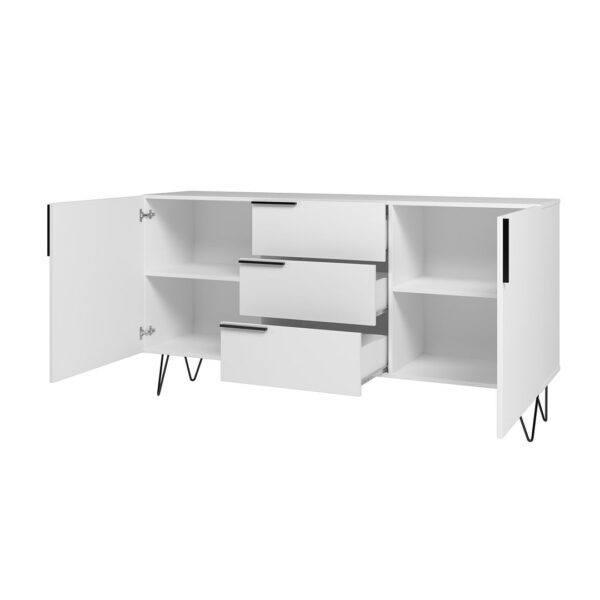 Manhattan Comfort Beekman 62.99 Sideboard with 4 Shelves in White