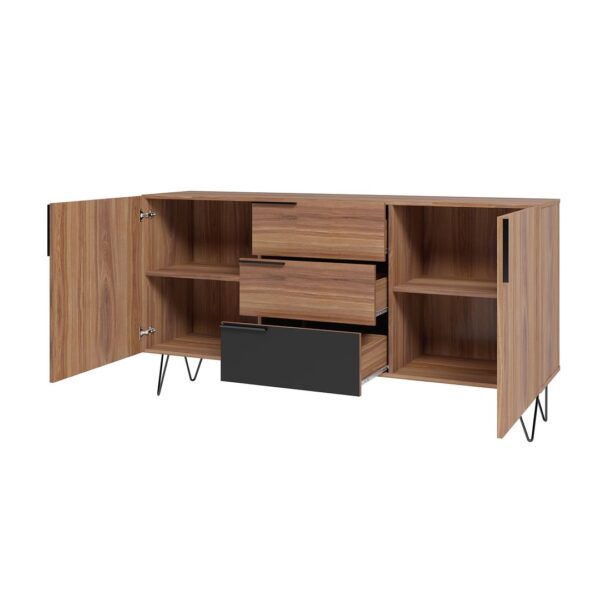 Manhattan Comfort Beekman 62.99 Sideboard with 4 Shelves in Brown and Black