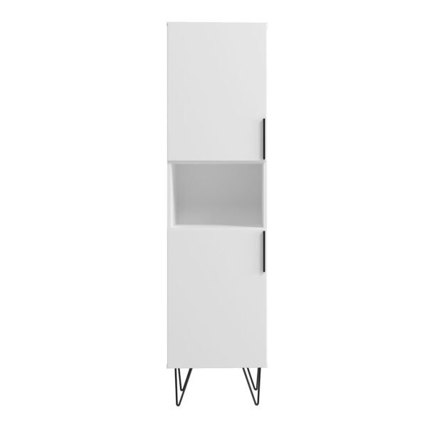 Manhattan Comfort Beekman 17.51 Narrow Bookcase Cabinet with 5 Shelves in White