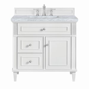 James Martin JM 424-V36 Lorelai 36 Inch Free-Standing Single Sink Bathroom Vanity with 3 CM Top