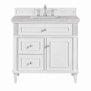 James Martin JM 424-V36 Lorelai 36 Inch Free-Standing Single Sink Bathroom Vanity with 3 CM Top