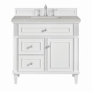 James Martin JM 424-V36 Lorelai 36 Inch Free-Standing Single Sink Bathroom Vanity with 3 CM Top