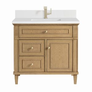 James Martin JM 424-V36 Lorelai 36 Inch Free-Standing Single Sink Bathroom Vanity with 3 CM Top