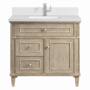 James Martin JM 424-V36 Lorelai 36 Inch Free-Standing Single Sink Bathroom Vanity with 3 CM Top