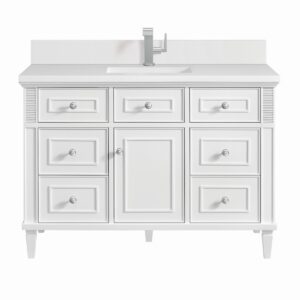 James Martin JM 424-V48 Lorelai 48 Inch Free-Standing Single Sink Bathroom Vanity with 3 CM Top