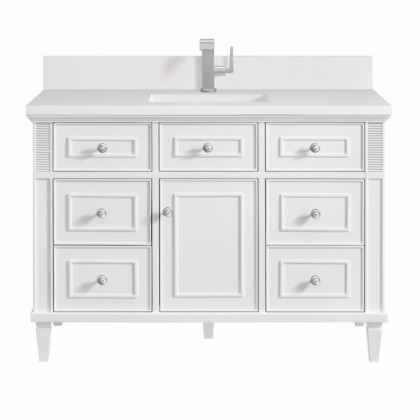 James Martin JM 424-V48 Lorelai 48 Inch Free-Standing Single Sink Bathroom Vanity with 3 CM Top