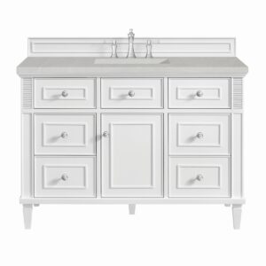 James Martin JM 424-V48 Lorelai 48 Inch Free-Standing Single Sink Bathroom Vanity with 3 CM Top