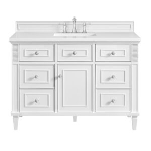 James Martin JM 424-V48 Lorelai 48 Inch Free-Standing Single Sink Bathroom Vanity with 3 CM Top