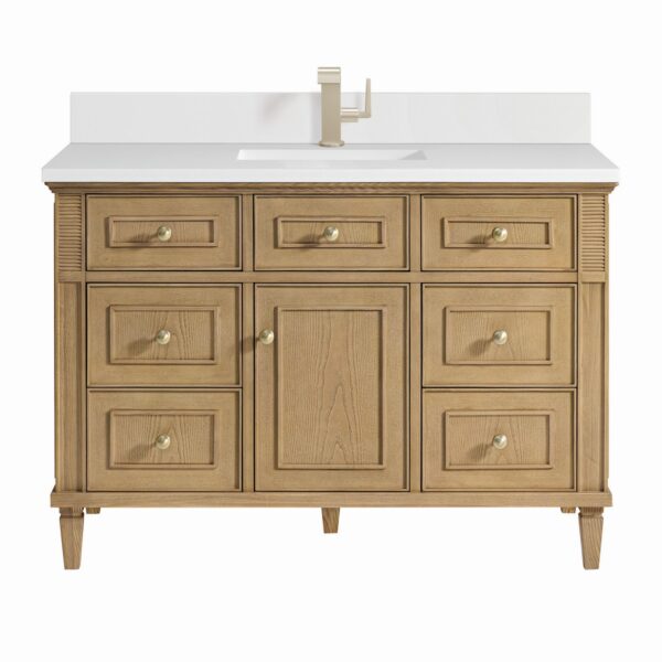 James Martin JM 424-V48 Lorelai 48 Inch Free-Standing Single Sink Bathroom Vanity with 3 CM Top