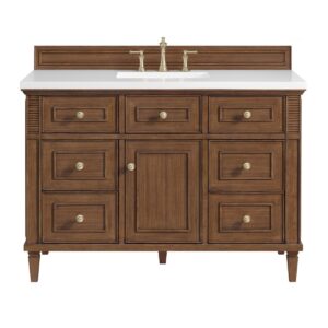 James Martin JM 424-V48 Lorelai 48 Inch Free-Standing Single Sink Bathroom Vanity with 3 CM Top