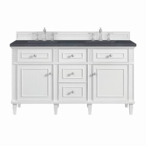 James Martin JM 424-V60D Lorelai 60 Inch Free-Standing Double Sink Bathroom Vanity with 3 CM Top