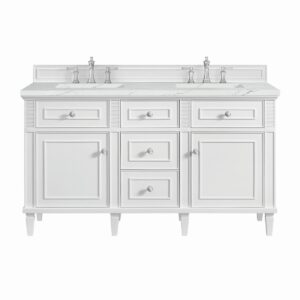 James Martin JM 424-V60D Lorelai 60 Inch Free-Standing Double Sink Bathroom Vanity with 3 CM Top