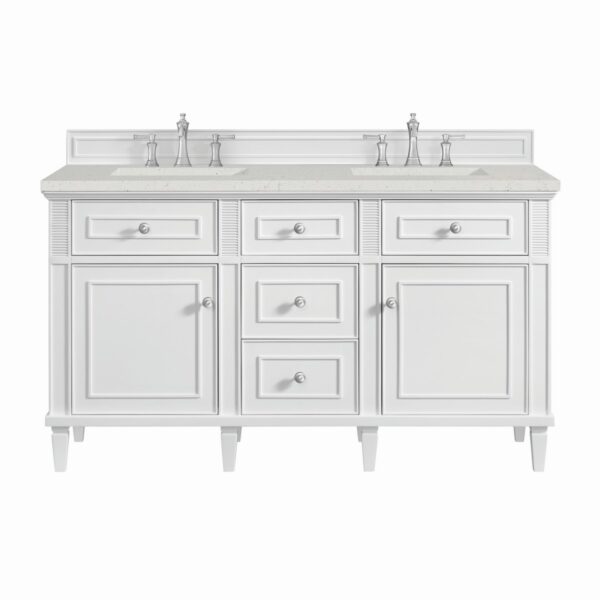 James Martin JM 424-V60D Lorelai 60 Inch Free-Standing Double Sink Bathroom Vanity with 3 CM Top