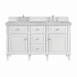 James Martin JM 424-V60D Lorelai 60 Inch Free-Standing Double Sink Bathroom Vanity with 3 CM Top