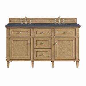 James Martin JM 424-V60D Lorelai 60 Inch Free-Standing Double Sink Bathroom Vanity with 3 CM Top