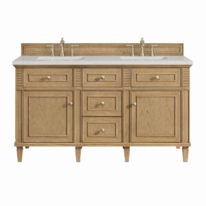 James Martin JM 424-V60D Lorelai 60 Inch Free-Standing Double Sink Bathroom Vanity with 3 CM Top