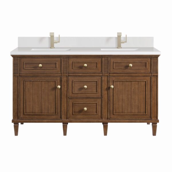 James Martin JM 424-V60D Lorelai 60 Inch Free-Standing Double Sink Bathroom Vanity with 3 CM Top