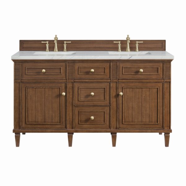 James Martin JM 424-V60D Lorelai 60 Inch Free-Standing Double Sink Bathroom Vanity with 3 CM Top