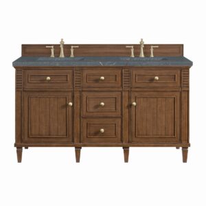 James Martin JM 424-V60D Lorelai 60 Inch Free-Standing Double Sink Bathroom Vanity with 3 CM Top