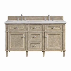 James Martin JM 424-V60D Lorelai 60 Inch Free-Standing Double Sink Bathroom Vanity with 3 CM Top