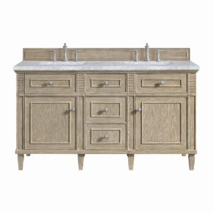 James Martin JM 424-V60D Lorelai 60 Inch Free-Standing Double Sink Bathroom Vanity with 3 CM Top