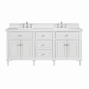 James Martin JM 424-V72 Lorelai 72 Inch Free-Standing Double Sink Bathroom Vanity with 3 CM Top