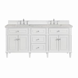 James Martin JM 424-V72 Lorelai 72 Inch Free-Standing Double Sink Bathroom Vanity with 3 CM Top