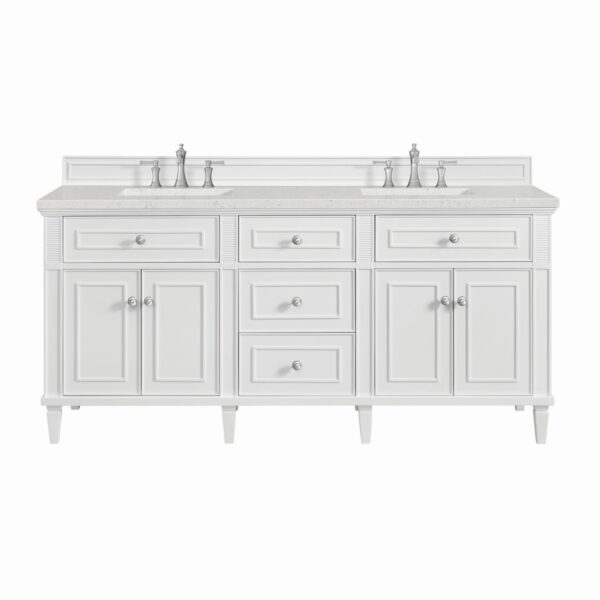 James Martin JM 424-V72 Lorelai 72 Inch Free-Standing Double Sink Bathroom Vanity with 3 CM Top