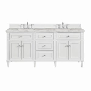 James Martin JM 424-V72 Lorelai 72 Inch Free-Standing Double Sink Bathroom Vanity with 3 CM Top