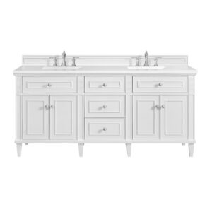 James Martin JM 424-V72 Lorelai 72 Inch Free-Standing Double Sink Bathroom Vanity with 3 CM Top