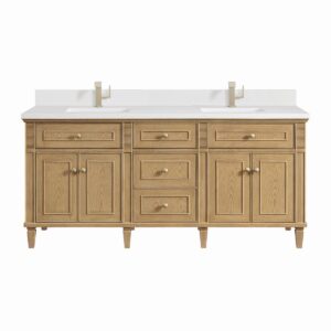 James Martin JM 424-V72 Lorelai 72 Inch Free-Standing Double Sink Bathroom Vanity with 3 CM Top